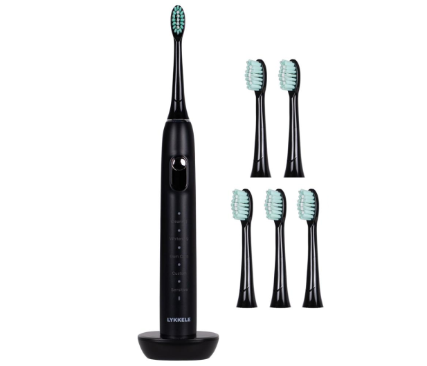 Lykkele Szczoteczka Edda Black + końcówki (6 szt.) - 1159204 - zdjęcie